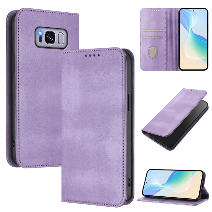 lthmy for Samsung Galaxy S8 Plus Wallet Case Vintage Leather Cover with Card Holder Kickstand Magnetic Closure Flip Case