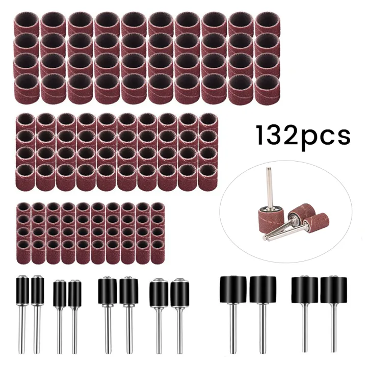 132pcs Drum Kit Grit Sander Paper Band for Dremel Sleeves For Electric Mini Angle Grinder Sanding Mandrels