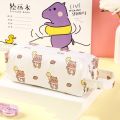 【Happier】 RAFELLA Cartoon Kawaii Pen Holder Students School Supplies Girls Boys Large Capacity Pen Case Canvas Pencil Case Pencil Bag Pencil Pouch. 