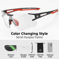 ROCKBROS Cycling Photochromic Glasses UV400 Outdoors Sports Sunglasses Bicycle Mens Frameless Glasses Goggles Technical Eyewear. 