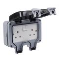 Outdoor Plug Socket Box Waterproof Electrical Switched 13A Storm Single Socket - Black. 