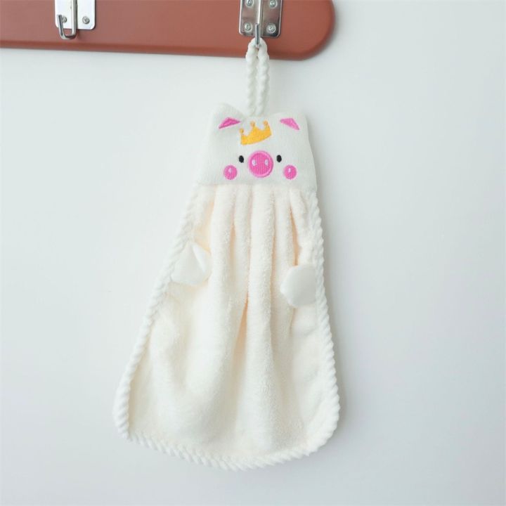Hourser 4Pcs Cute Hand Towel Coral velvet Dish Cloth Towel Kitchen Clean Towel Wipping Rags Hanging Towel Bathroom Hand Dryer Towel