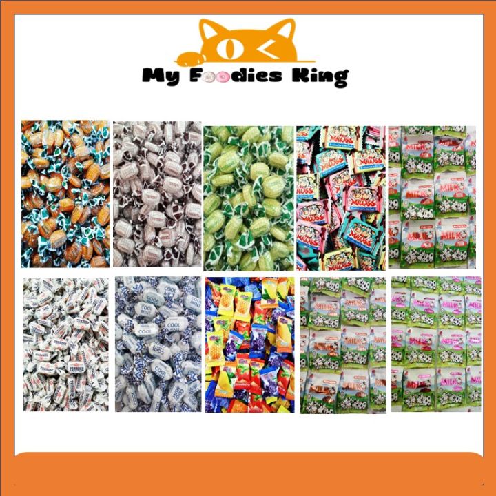 Gula Torrone candy 25pcs MILKISS milk Rico homark Fruits Barley Sweet Mint Big Foot Mini bites My foodies King