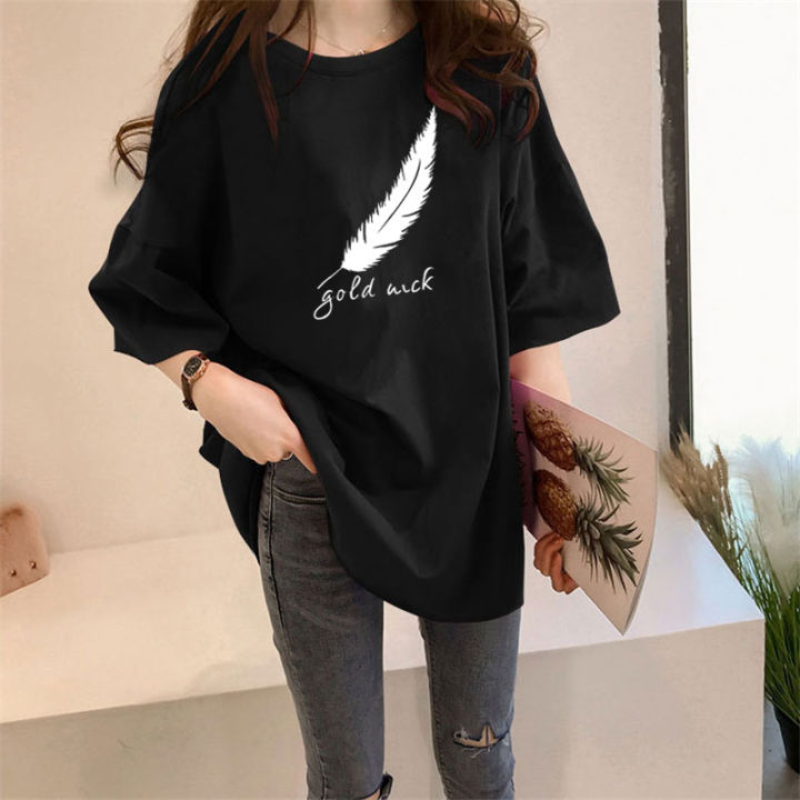 [AMYGO] 2024 M-5XL Women Plus T Shirt Big Size Bu Perempuan Wanita Murah Tshirt Woman Tops Student Korean Style Ladies Kurung Moden Loose T-shirt Large Women's Top Girls Short sleeved Clothes