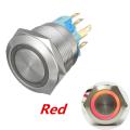 12V 6 Pin 22mm LED Light Angle Eye Flat Head Push Button Momentary Switch ( Red ) - Red (red). 