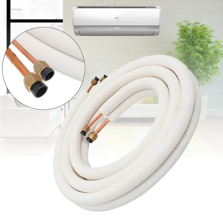 15m Air Conditioner Tube Insulated Pair Twin Line Copper Pipes - 15M ...