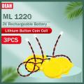 1 4pcs ML1220 ML 3V Lithium Rechargeable Battery 1220 CMOS RTC Coin Cells For Motherboard Alarm Calculator Watch Flashlight. 