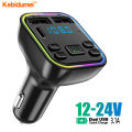 Kebidumei Car Bluetooth 5.0 FM Transmitter PD Type C Dual USB 3.1A Fast Charger Colorful Ambient Light Handsfree MP3 Modulator Player. 