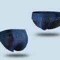 Ice Silk Men's Low-Waist Antibacterial Briefs Summer Thin Mesh Breathable 047. 
