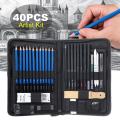 40Pcs Professional HOT SELL New Drawing Artist Kit Set Pencils Sketch Charcoal Art Tools -. 