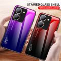 For Y03T Y28S Y03 03Y Y 03 Vivo Y28 Y100 VivoY03 2024 4G 5G Phone Tempered Glass TPU Gradient Painted Anti Scratch Shockproof CaseShockproof Matte Soft Silicone Back Cover Casing. 