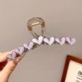 Fresh Korean style Gripping for women 2024 new style simple headband hair clip shark clip at back of the head.