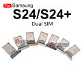 1Pcs For Samsung Galaxy S24 Ultra Plus S24+ Single Sim Tray / Dual SIM Card Slot Holder Replacement Parts. 