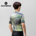 ROCKBROS Qunature Male Cycling Jersey Gradient Phantom Short Sleeve Shirt Co-Branded LOGO Cycling Top 3 Pockets And Smooth YKK Zipper Cycling Wear Sport Clothing. 