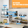 Dish Rack DIY Kitchen Storage Shelf Utensils Holder Wall Mount Shelves Spice.