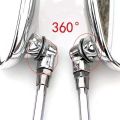 1 Pair 10MM Retro Style Universal Rearview Mirror for Motorcycle E-Bike ATV Galvanized Silvery Rear View Mirror Side Mirror. 