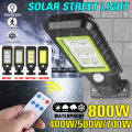 400W/500W/700W/800W LED/COB Remote Control Solar Street Light PIR Motion-Black 72LDE. 