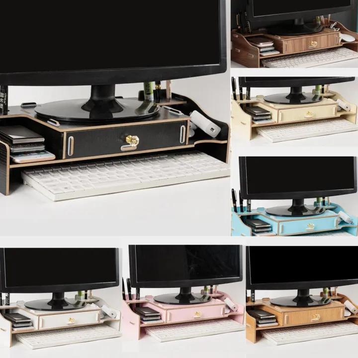 Desktop Computer Riser Stand TV LCD Screen Monitor Mount Display Desk ...