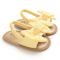 Sandal bukan Slip kain tunggal berjalan selesa gadis bayi kanvas Bowtie kasut sandal tali pinggang elastik. 