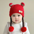 Cute Braid Baby Ear Protection Cap 6-24M Kids Winter Warm Knitted Woolen Hat Cartoon Toddler Beanie Children Girl Crochet Bonnet. 