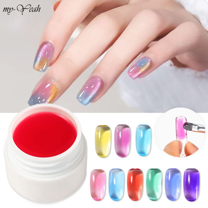 Myyeah 5ml 9 Colors Nail Art Hard Jelly Extension Gel Polish Nail Builder Gel Nail UV LED Extension Construction Gel DIY Manicure Tools