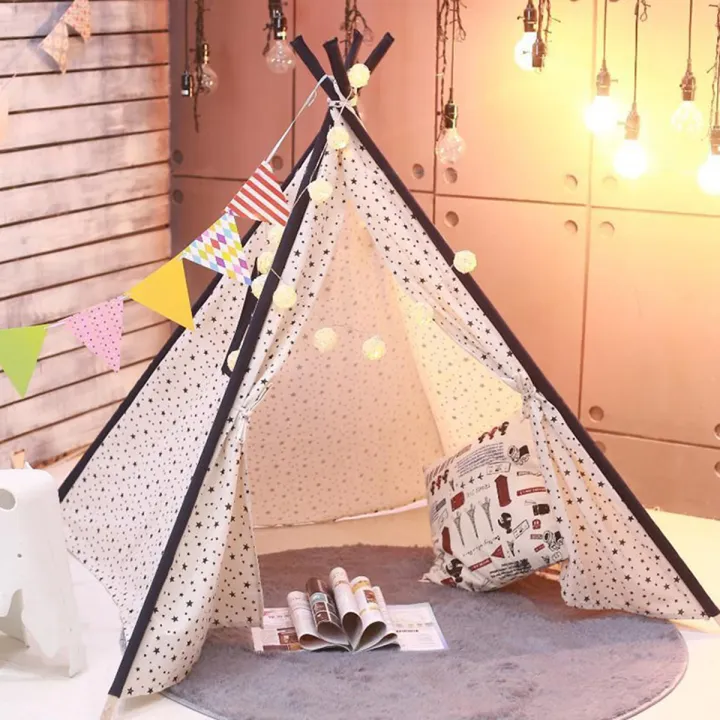 Teepee%20Tent%20Portable%20Kids%20Children%20Playhouse%20Sleeping%20Backdrop%20Camping%20-%20Image%203
