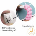 MissConnie one For iphone Samsung Android USB Charging earphone Case Cover Spiral Cable protector Data Line Silicone Bobbin winder Protective. 
