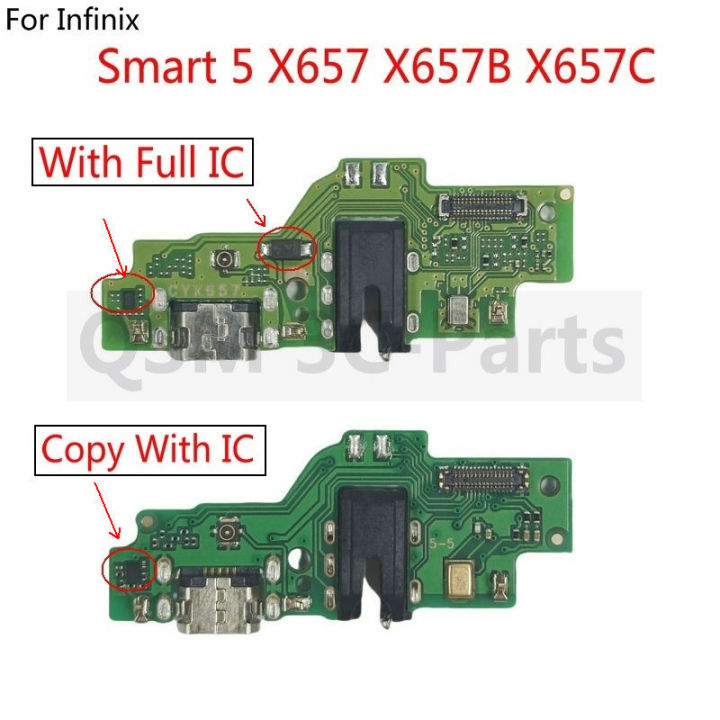 USB Charging Port Dock Connector Board Flex Cable Replacement Repair Parts For Infinix Smart 5 X657 X657B X657C With IC Support fast Charge