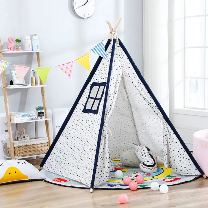 Teepee%20Tent%20Portable%20Kids%20Children%20Playhouse%20Sleeping%20Backdrop%20Camping%20-%20Image%202