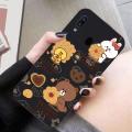 For Samsung Galaxy A20 Back Cover Case Fashion Brown Bear Soft Silicone Shockproof Camera Lens Protector Phone Cases. 