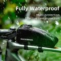 ROCKBROS Bicycle Bags Waterproof Cycling Top Front Tube Frame Bag Large Capacity MTB Road Bicycle Pannier Black Bike Accessories. 