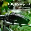 ROCKBROS Bicycle Bags Waterproof Cycling Top Front Tube Frame Bag Large Capacity MTB Road Bicycle Pannier Black Bike Accessories. 