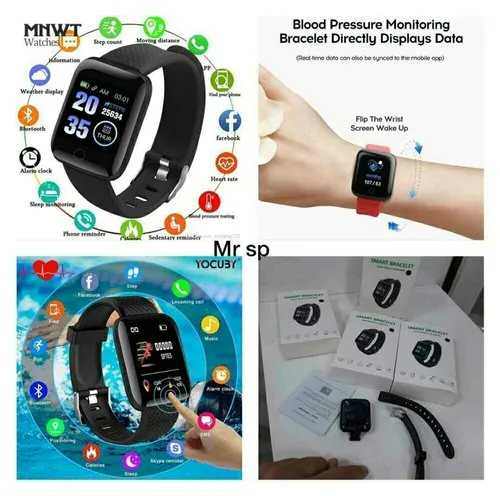 116 Plus Smart Watch Bracelets Fitness Tracker Heart Rate Step