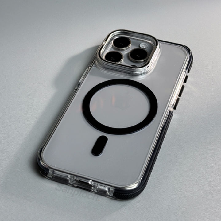 Vorix%20Sanptoch%20For%20Magsafe%20Invisible%20Stand%20Phone%20Case%20For%20iPhone%2015%20/%2014%20/%2013%20/%2012%20Pro%20Max%20Clear%20Shockproof%20Bumper%20Cover%20For%20iPhone%2015%20Pro%20Transparent%20Protection%20Casing%20With%20Camera%20Lens%20Holder%20-%20Image%208