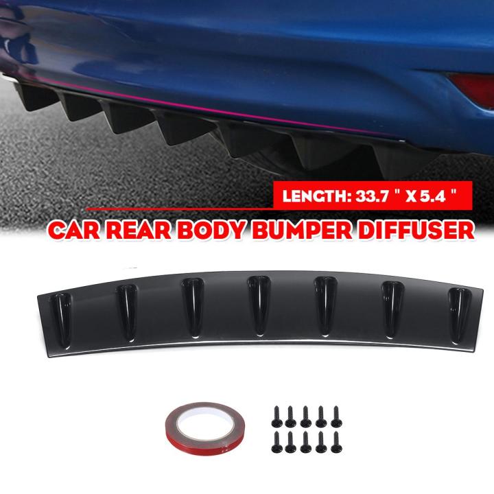 Rear Bumper Diffuser With 7 Fin Shark Spoiler For Infiniti G35 G37 Sedan - Unpainted Black PP