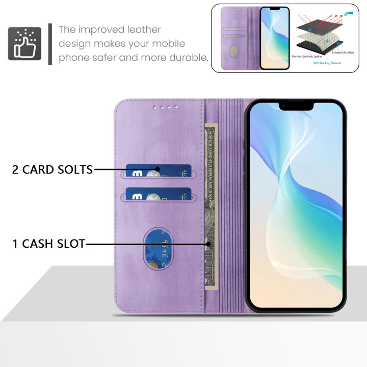 lthmy%20for%20Samsung%20Galaxy%20S8%20Wallet%20Case%20Vintage%20Leather%20Cover%20with%20Card%20Holder%20Kickstand%20Magnetic%20Closure%20Flip%20Case%20-%20Image%203