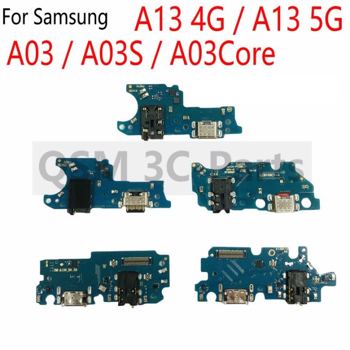 For Samsung A03 Core A03S A13 4G 5G Audio Jack Microphone Charge charging Port Board Flex With Fast Charging IC