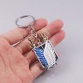 YOCKY Personality Men School Bag Scout Regiment Giant Legion Flag Alloy Anime Rings Attack On Titan Necklace Car Chain Key Chains Pendant. 