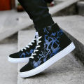 2023 cash on delivery in stock four seasons casual high top sneakers fashion comfortable men's shoes 39 44 black and white black blue black red. 