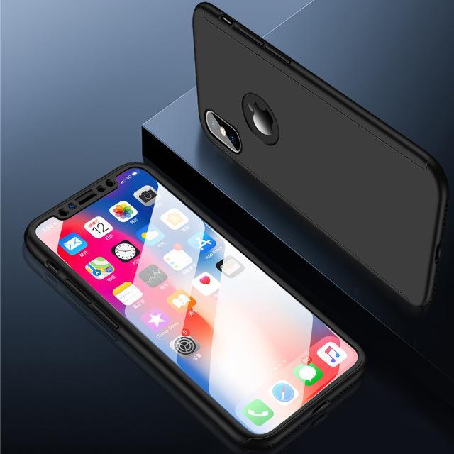 Bakeey%20360%C2%B0%20Full%20Body%20PC%20Protective%20Case%20With%20Tempered%20Glass%20Film%20for%20iPhone%20XR/XS/XS%20Max/X%20-%20iPhone%20XS%20-%20XS%20Black%20-%20Image%203