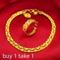 Jewellery 916 Malaysia Set Lelong Viral Murah Rantai Cop Emas Suasa 375 Original Lucky Love Korea & Bangkok Gold Peach Heart Bracelet for Women and Men Fashion Gelang Tangan Lelaki. 