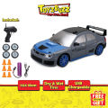 Toyz Buzz 2.4G Remote Control Rally Drift 4WD Racing Car w Led 4 Changeable Tires 6 Obstacle Cones USB Charging Nissan GTR Toyota AE86 SUBARU | Honda NSX RC CAR. 