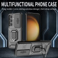 For Samsung Galaxy S25 Ultra 5G Case With Slide Camera Cover Built in 360° Rotate Ring Stand Kickstand Full-Body Rugged Shockproof Protective Phone Cover. 