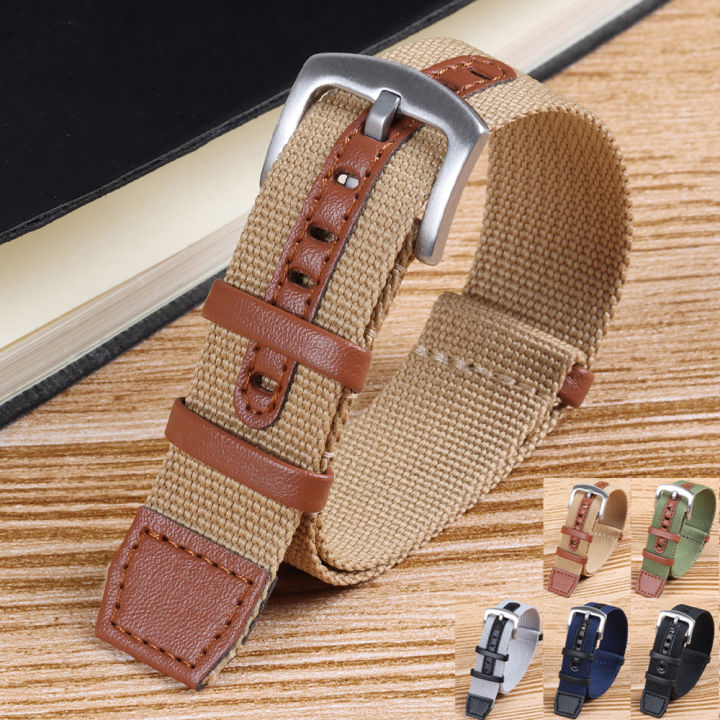 20mm 22mm Band Canvas Watch Braided Strap Bracelet for Hamilton Khaki Field fashion Nylon Patch Leather