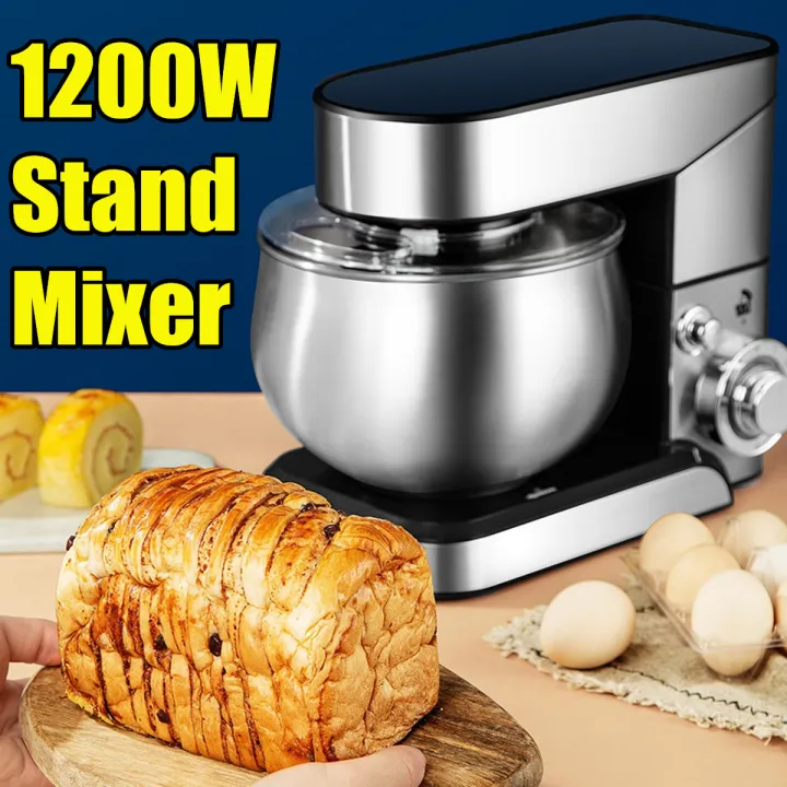 5L1200W Electric 6 Speed Cake Stand Mixer Food Mixing Bowl Beater Dough ...