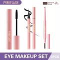 Erya PINKFLASH The Hottest Beauty Makeup Set 3pcs Set Mascara + Eyeliner + Eyebrow pencil / Eyelash curler Day And Night Waterproof Eye Makeup Set. 