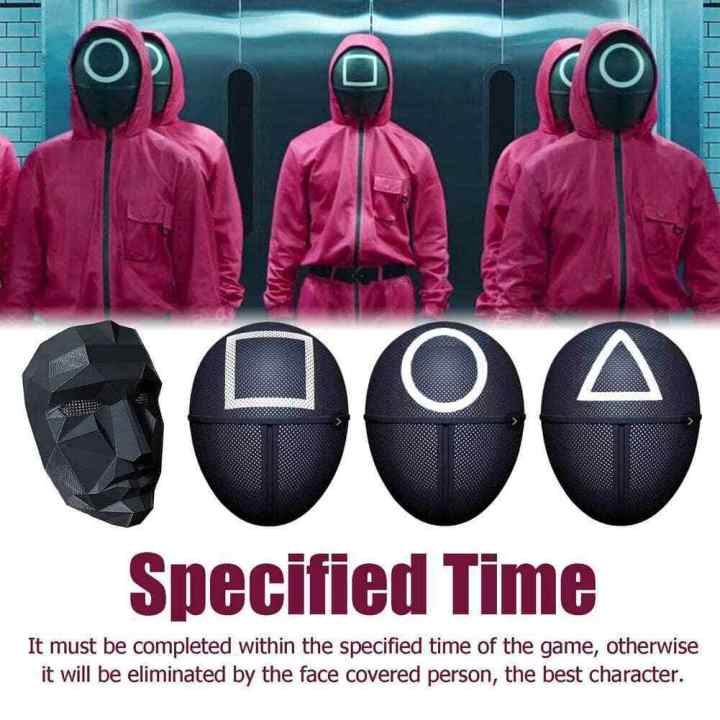 costume Cosplay black · Play Korean netflix Guard 1 Plastic Squid Game Masked Man Mask Halloween Masquerade Prop Lee Jung Jae Same Style