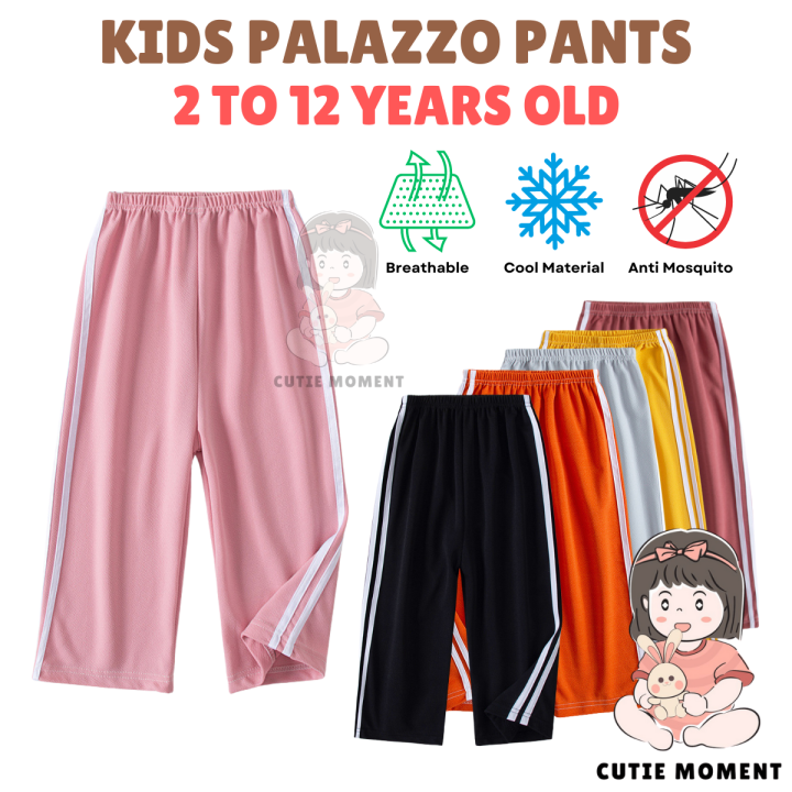 kids long palazzo girls wide leg pants palazo budak perempuan seluar panjang 2 11 years