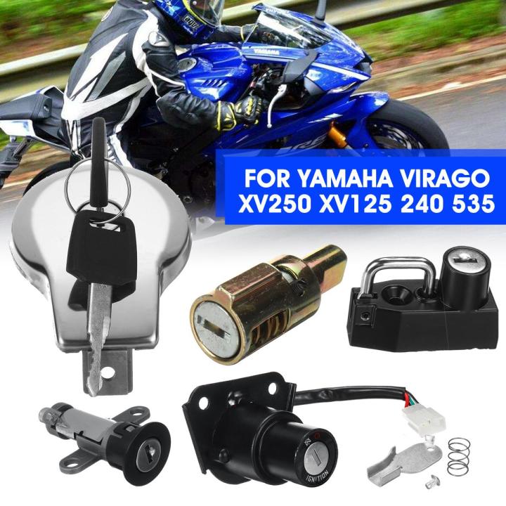 Ignition Motors Switch Fuel Gas Cap Lock Key Set For Yamaha Virago 