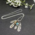 Dong Chen necklace couple feather Japanese Korean new pendant leaf brand Takahashi style eagle claw hip hop men and women. 